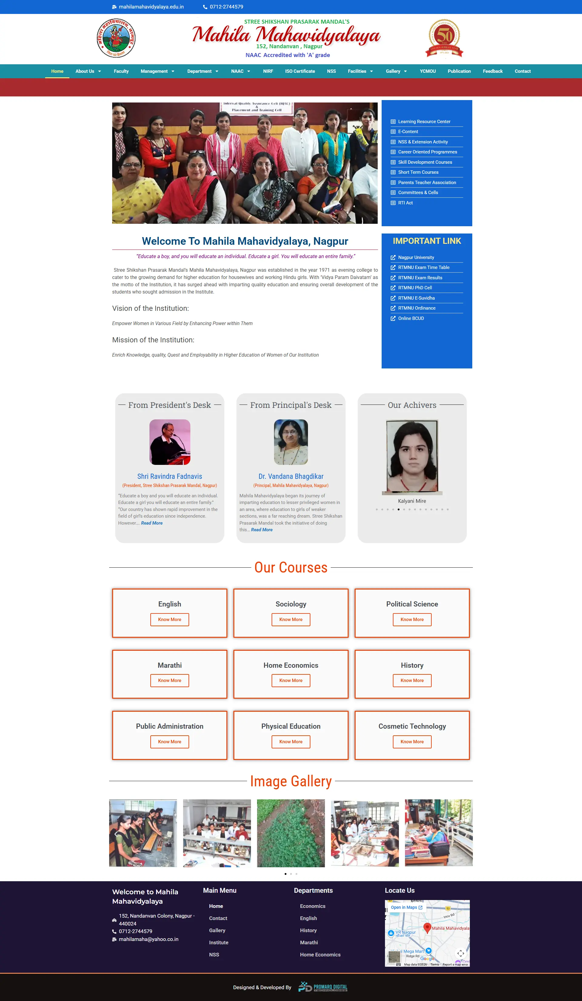 Mahila Mahavidyalaya Redesign Case Study